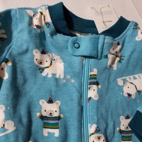 Gymboree Snow Bear 0-3 Month NWT Sleeper Footed Pajama - Picture 3 of 3
